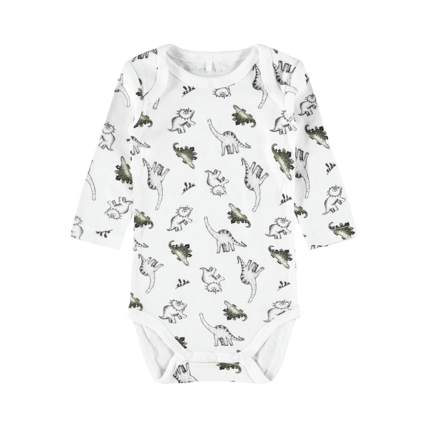 Pack of 3 long sleeve bodysuits Name it Loden Dino