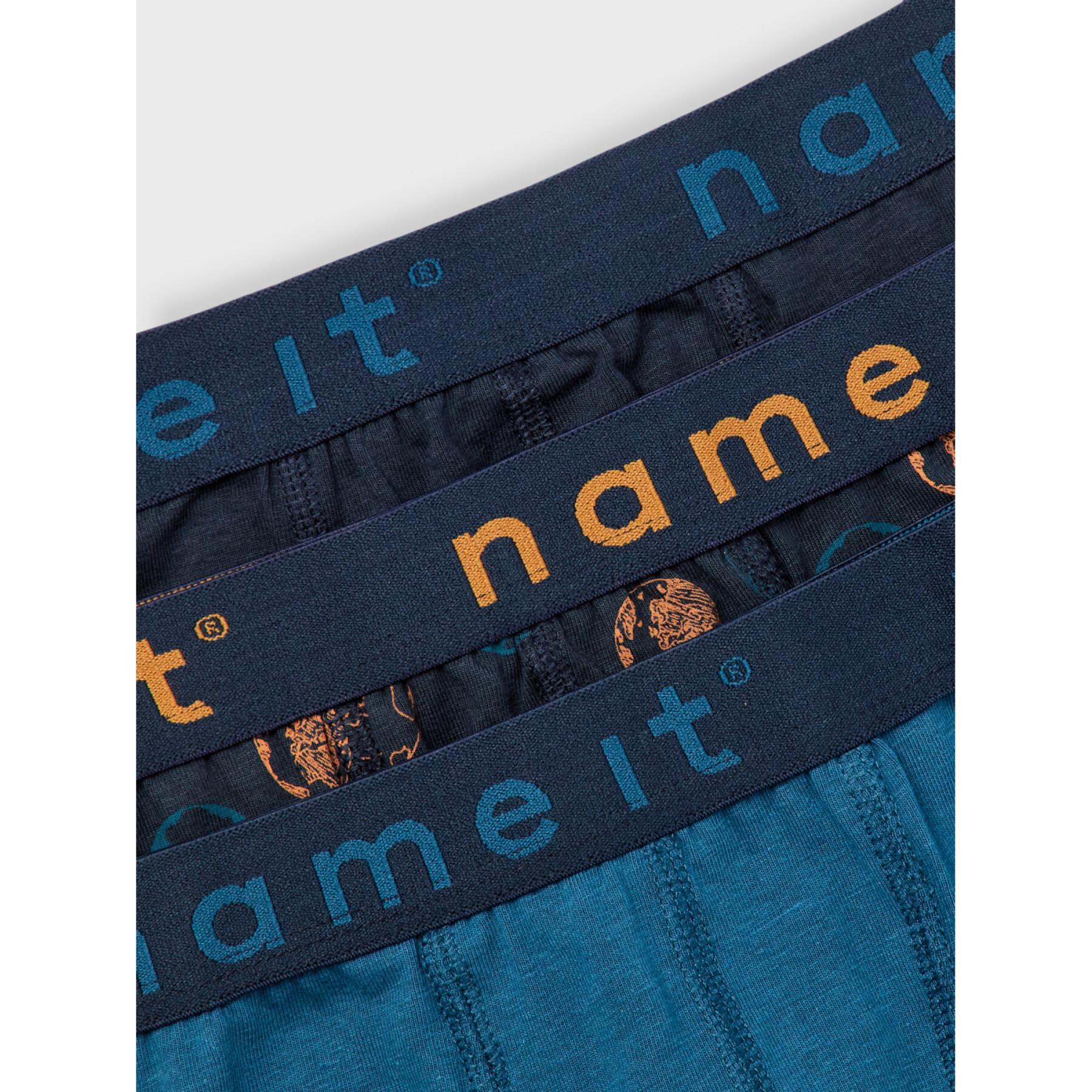 Pack of 3 children's underpants Name it Earth