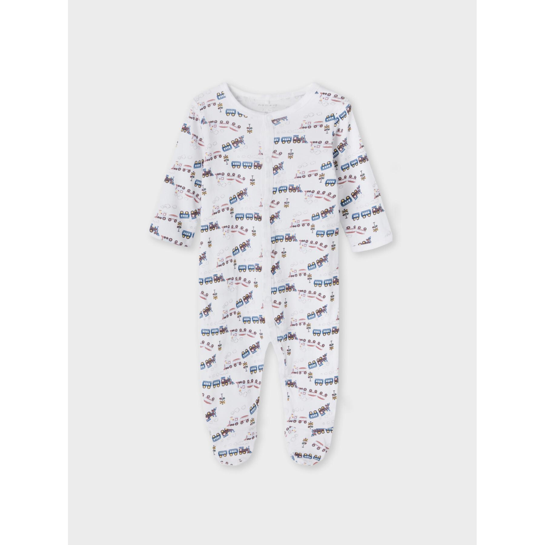 Set of 2 baby boy pajamas Name it Nightsuit Heather Train