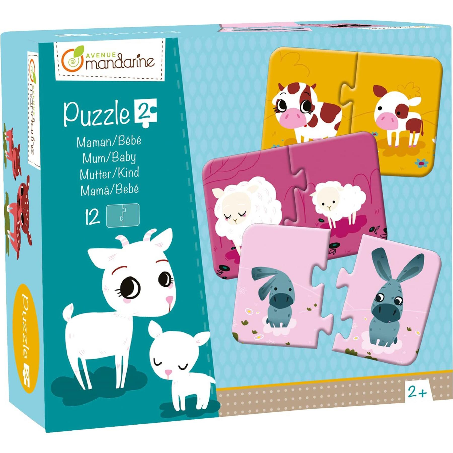 2-piece puzzles Avenue Mandarine Maman/baby (12 p)