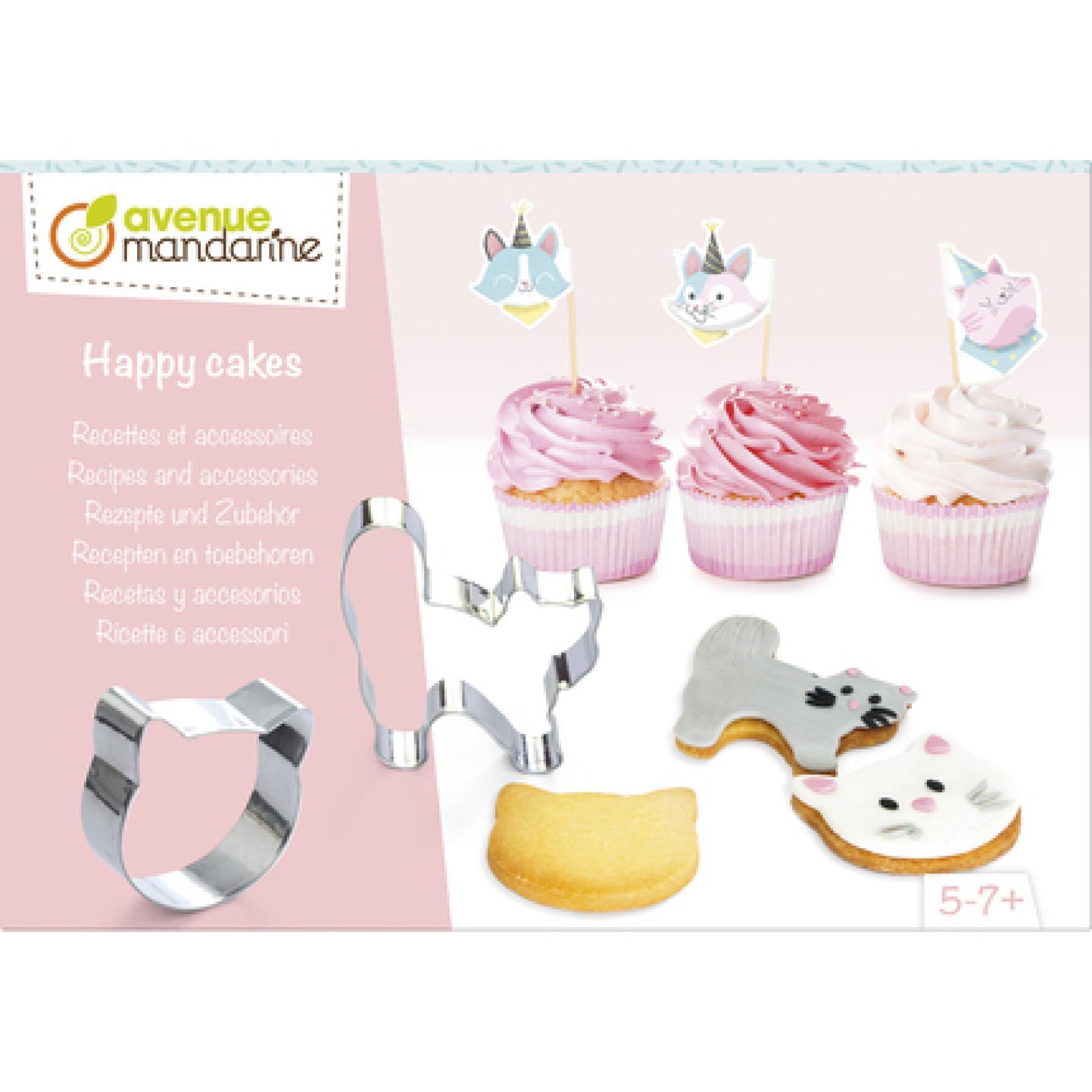 Creative recipe box and accessory happy cakes cat Avenue Mandarine