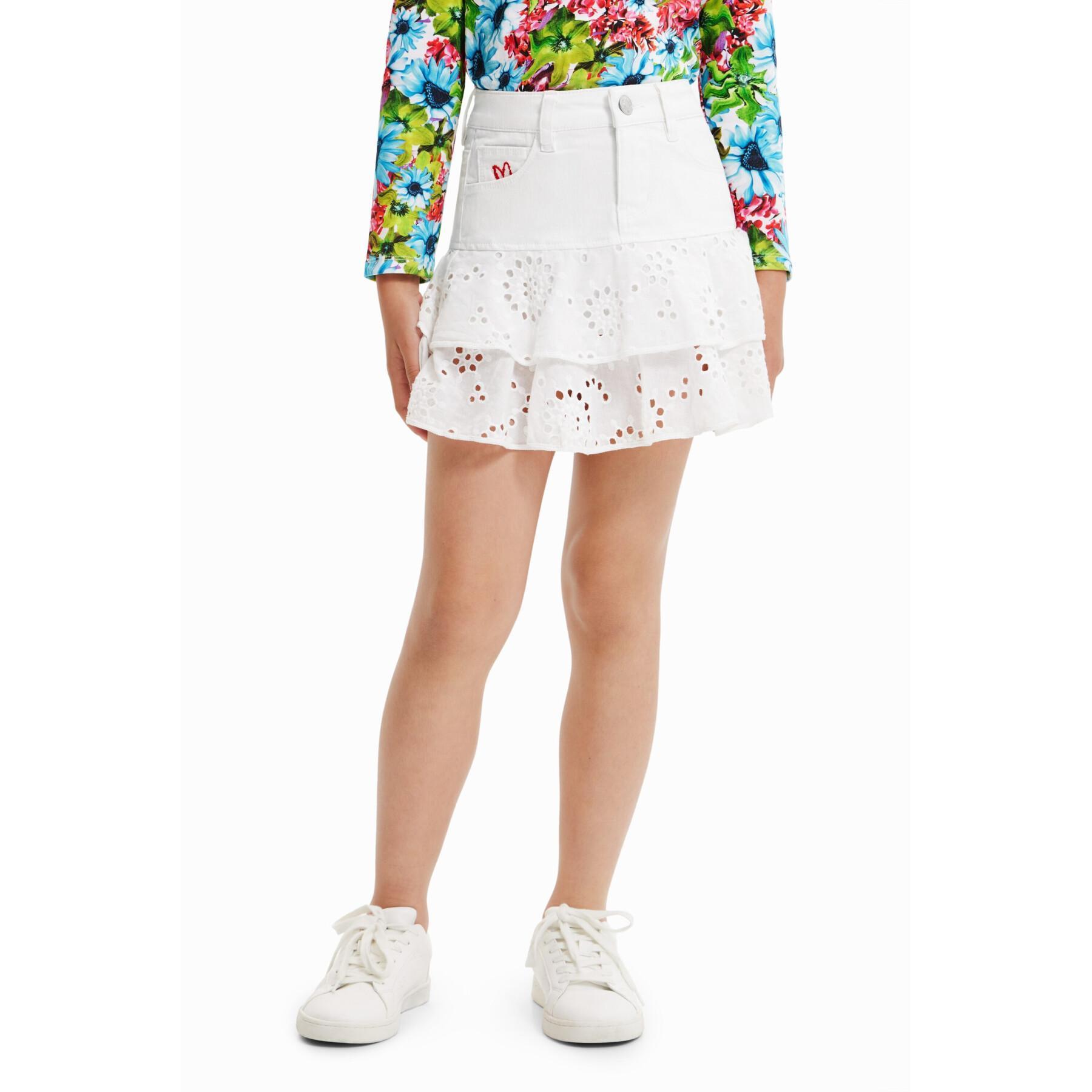 Mini skirt embroidery suisse girl Desigual