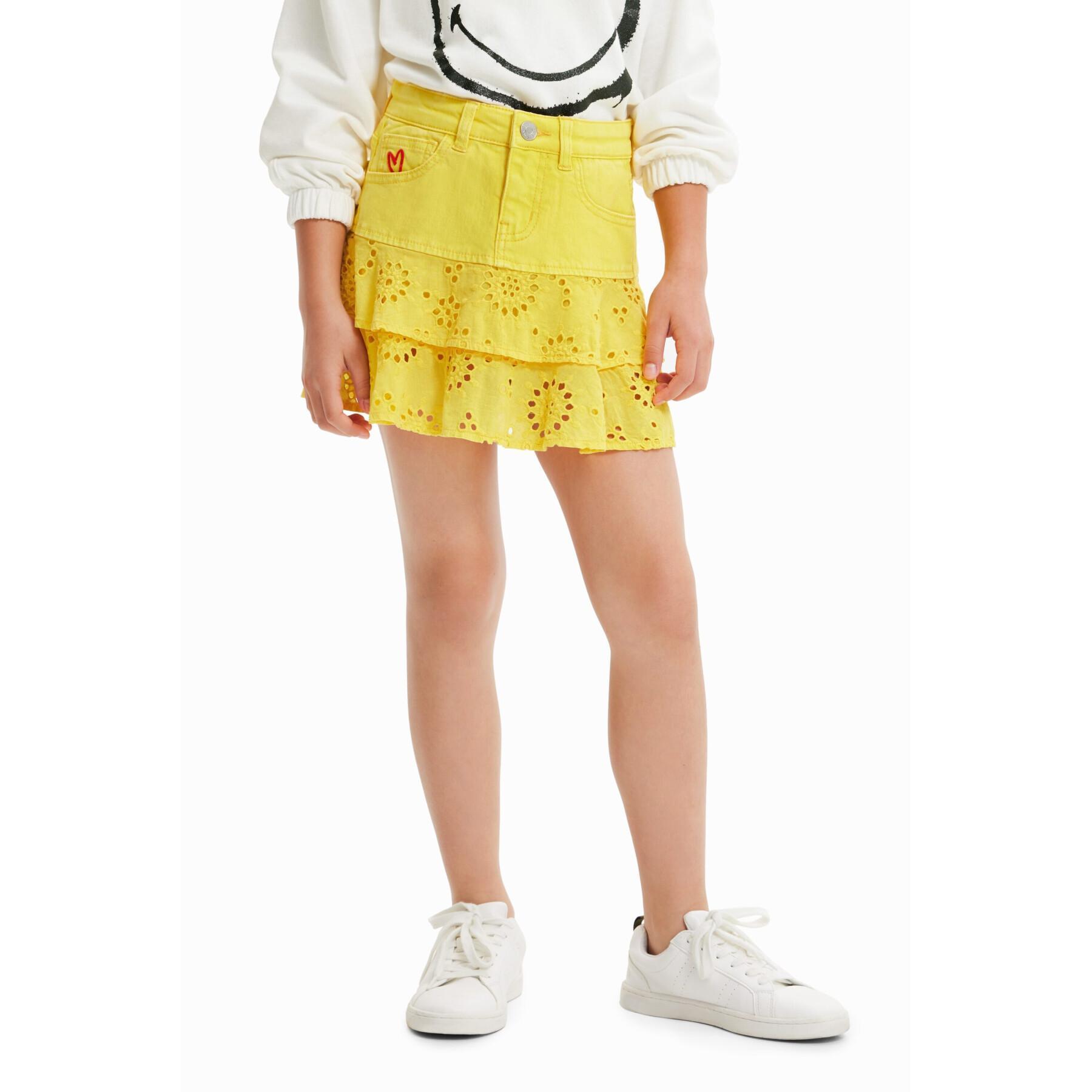 Mini skirt embroidery suisse fille Desigual