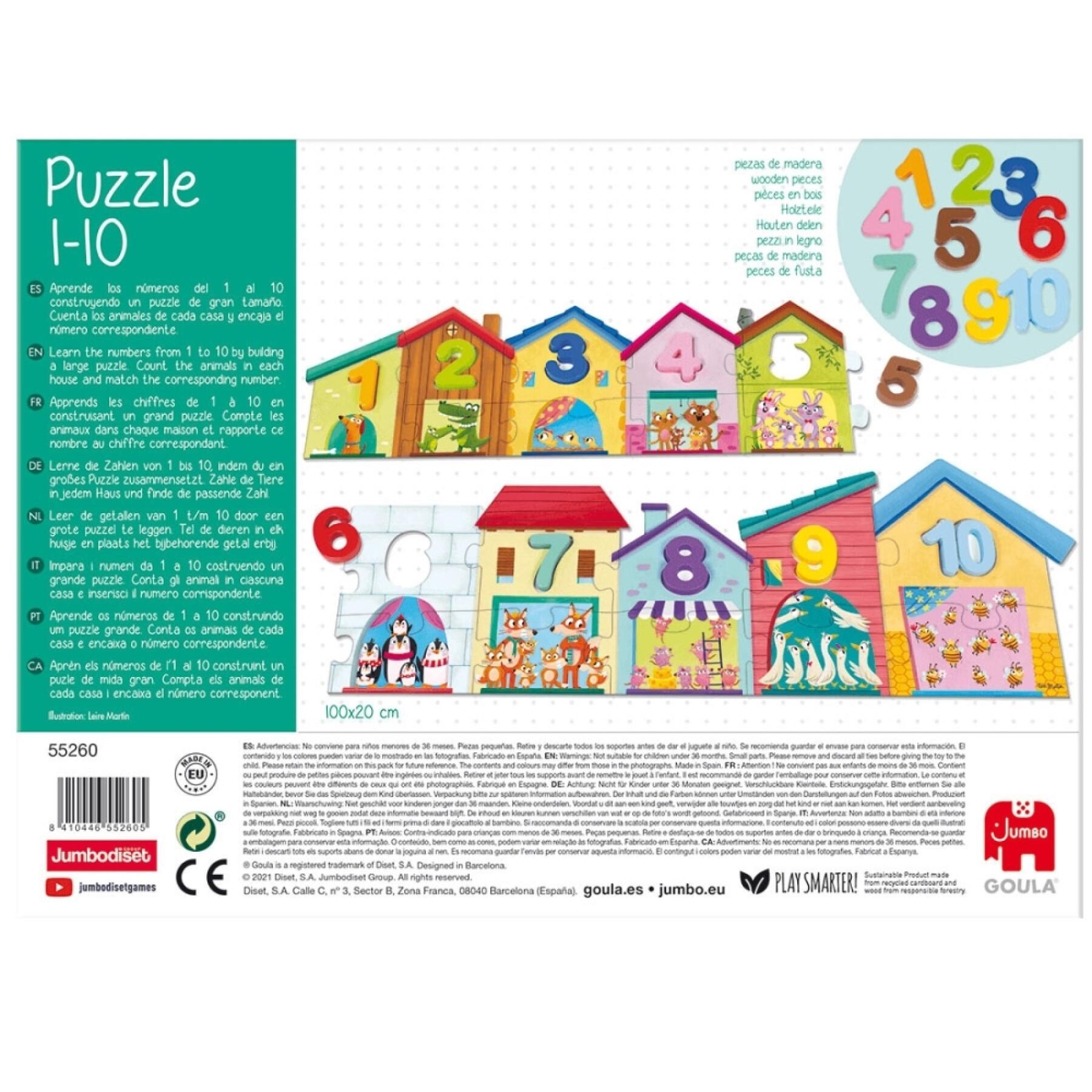 1-10 wooden puzzle Goula
