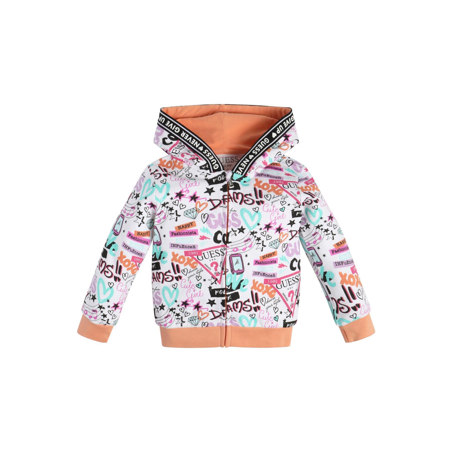 Sweat hooded baby girl cotton Guess