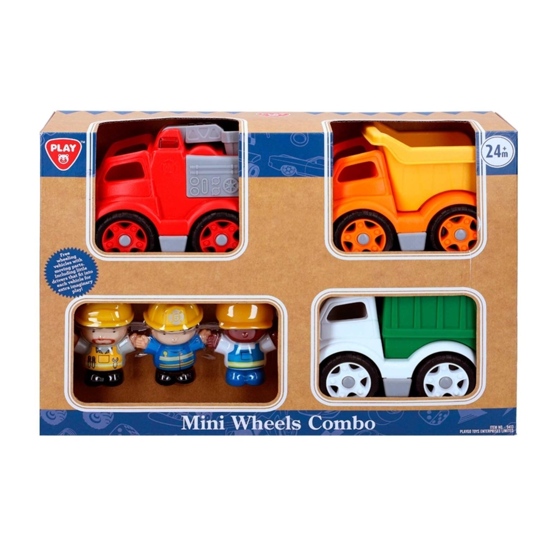 Set of 3 utility trucks with figures PlayGo