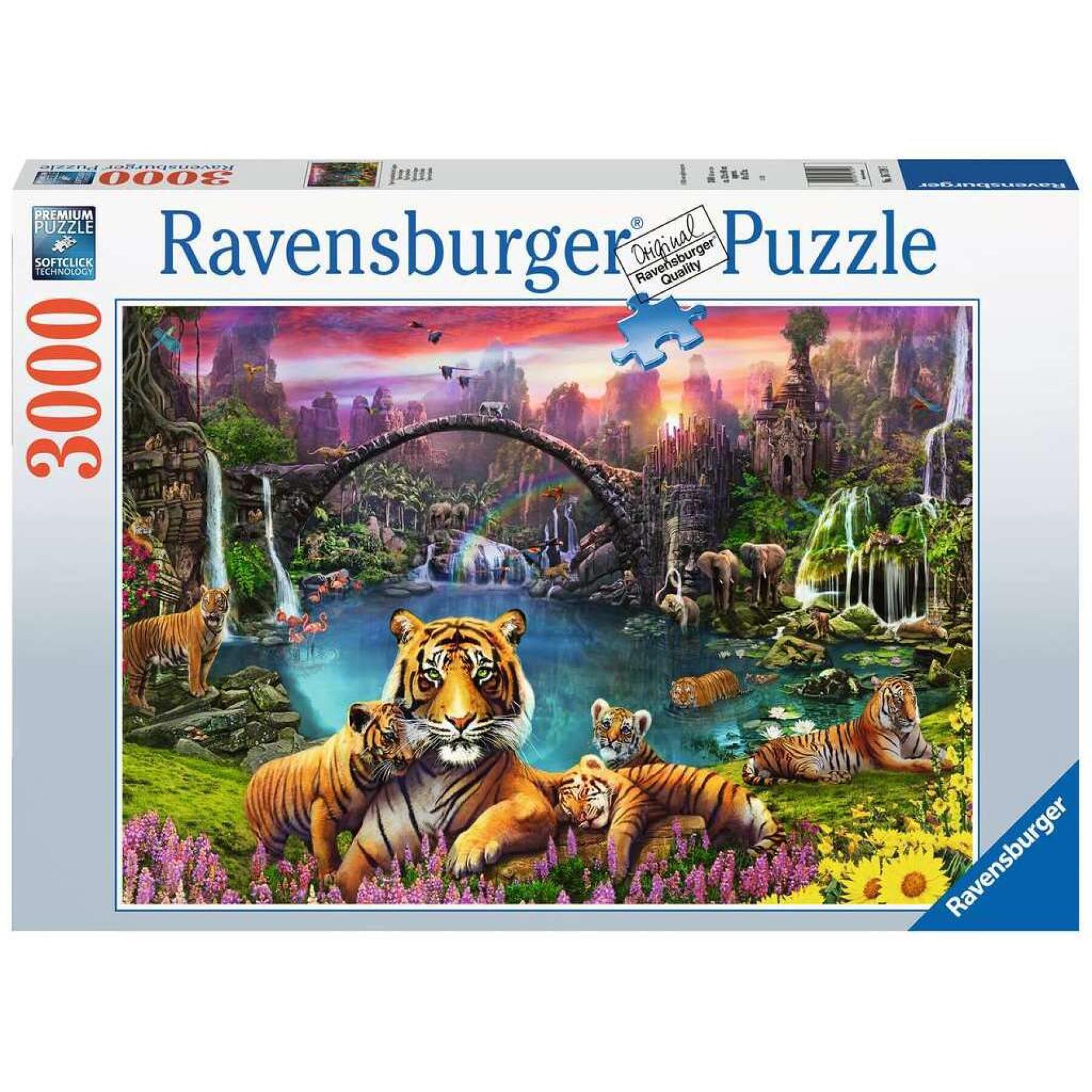 Puzzle 3000 pieces tigres at the lagoon Ravensburger