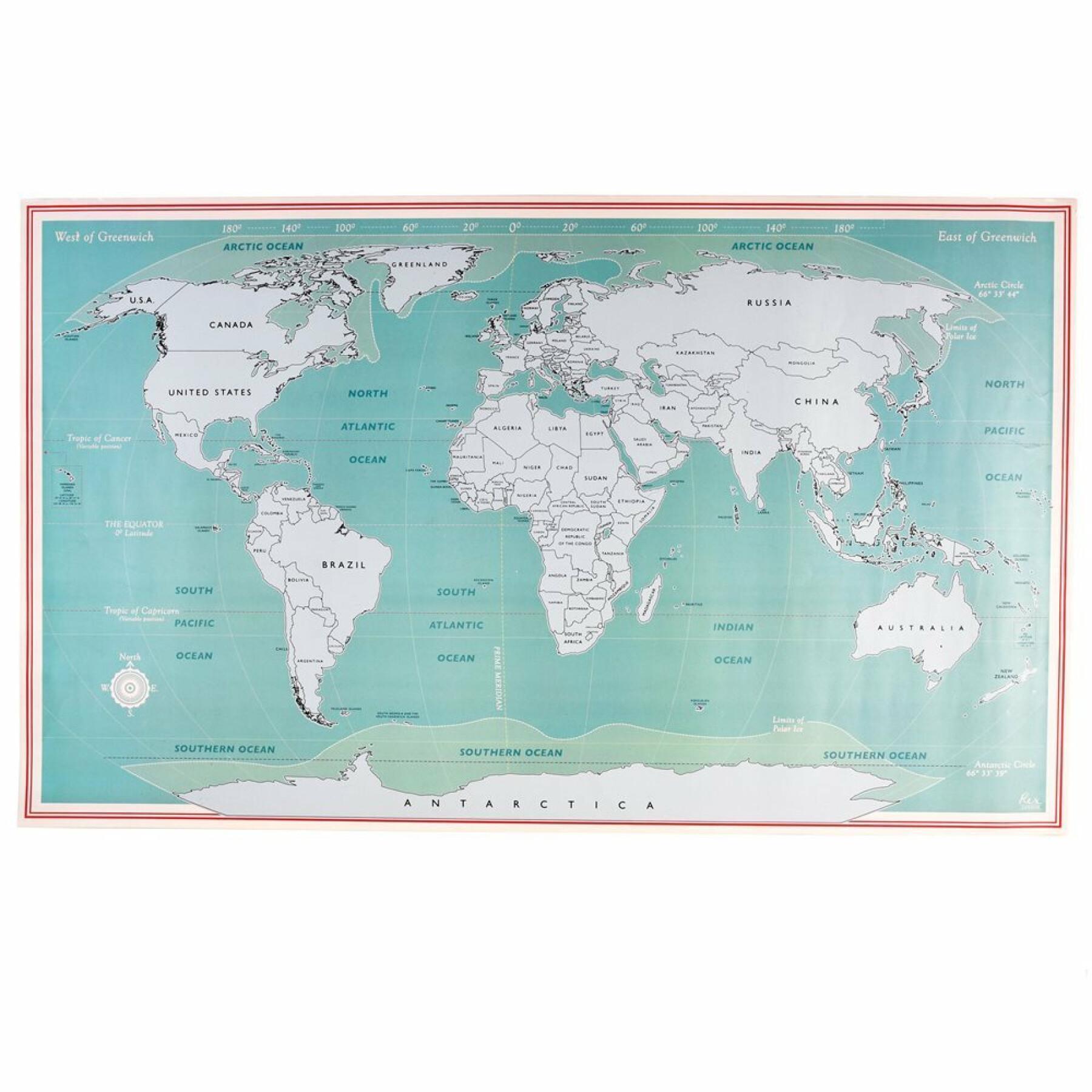 Scratch off world map Rex London