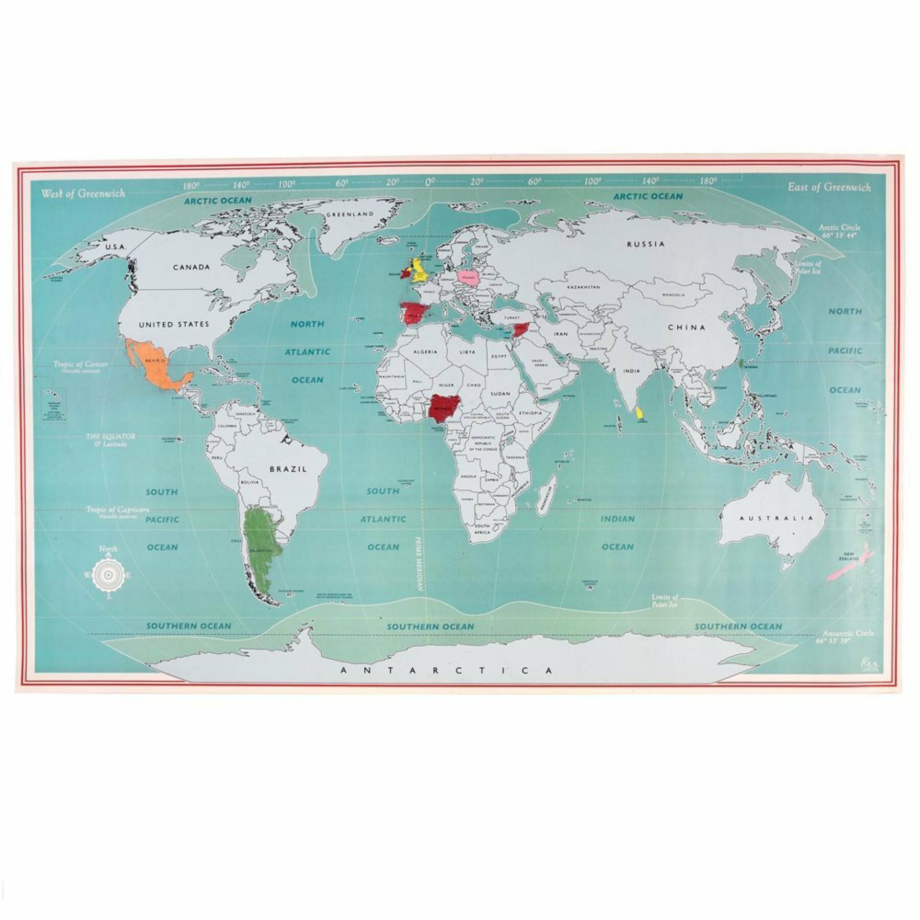 Scratch off world map Rex London