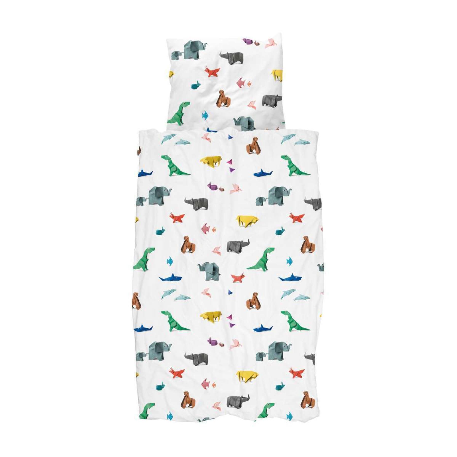 Baby jersey fitted sheet Snurk Paper Zoo