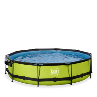 Swimming pool with filter pump and children's dome Exit Toys Lime 360 x 76 cm