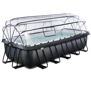 Swimming pool with sand filter pump and dome and heat pump in leather child Exit Toys 540 x 250 x 122 cm