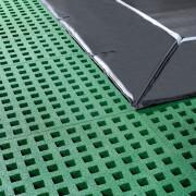 Trampoline buried at ground level with freezone safety tiles Exit Toys Dynamic 244 x 427 cm