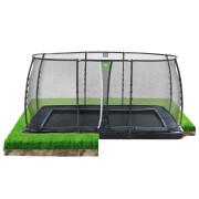 Trampoline buried at ground level with safety net Exit Toys Dynamic 244 x 427 cm