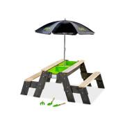 Sand and water activity table, and picnic table (2 benches) with umbrella and gardening tools Exit Toys Aksent