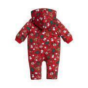 Padded hooded baby girl jumpsuit Guess