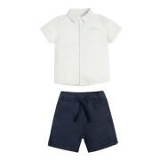 Baby boy linen shirt + shorts set Guess