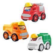 Set of 3 utility trucks with figures PlayGo